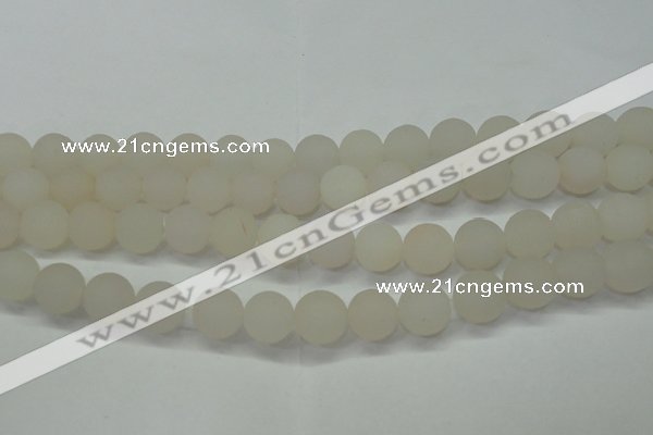 CAG6681 15 inches 10mm round white pilates agate beads