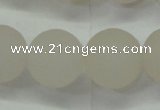 CAG6683 15 inches 14mm round white pilates agate beads