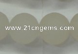 CAG6684 15 inches 16mm round white pilates agate beads