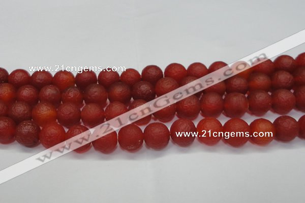 CAG6701 15 inches 10mm round red pilates agate beads