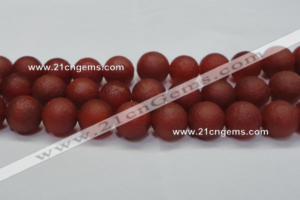 CAG6705 15 inches 18mm round red pilates agate beads