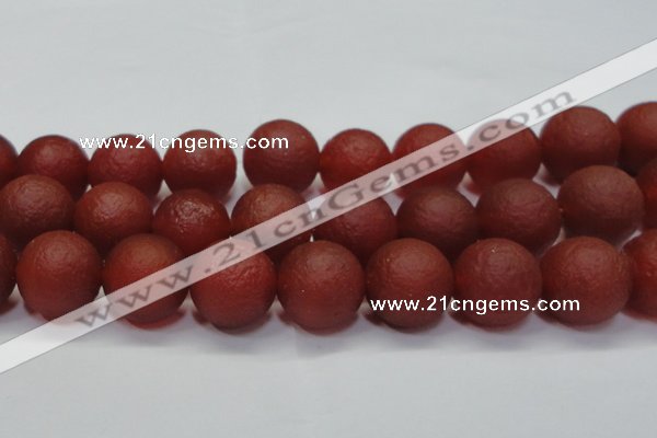 CAG6706 15 inches 20mm round red pilates agate beads