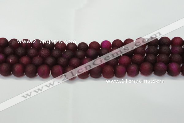 CAG6710 15 inches 8mm round plum pilates agate beads