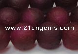 CAG6713 15 inches 14mm round plum pilates agate beads