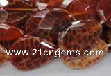 CAG672 15.5 inches 20*30mm faceted flat teardrop natural fire agate beads