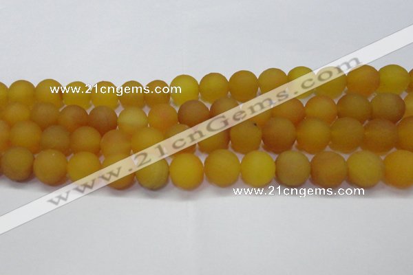 CAG6720 15 inches 8mm round yellow pilates agate beads