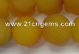 CAG6723 15 inches 14mm round yellow pilates agate beads