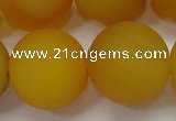 CAG6725 15 inches 18mm round yellow pilates agate beads