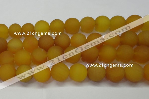 CAG6725 15 inches 18mm round yellow pilates agate beads