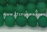 CAG6730 15 inches 8mm round green pilates agate beads