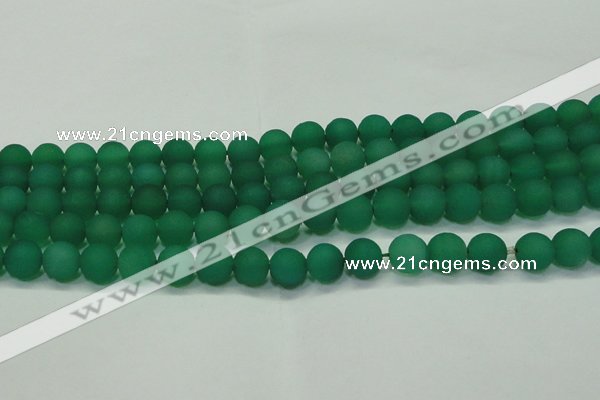 CAG6730 15 inches 8mm round green pilates agate beads