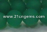 CAG6733 15 inches 14mm round green pilates agate beads