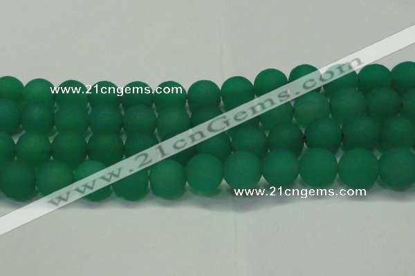 CAG6733 15 inches 14mm round green pilates agate beads