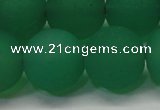 CAG6734 15 inches 16mm round green pilates agate beads