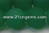 CAG6735 15 inches 18mm round green pilates agate beads