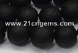 CAG6741 15 inches 10mm round black pilates agate beads