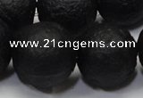 CAG6745 15 inches 18mm round black pilates agate beads