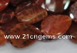 CAG675 15.5 inch 18*25mm faceted teardrop twisted natural fire agate beads