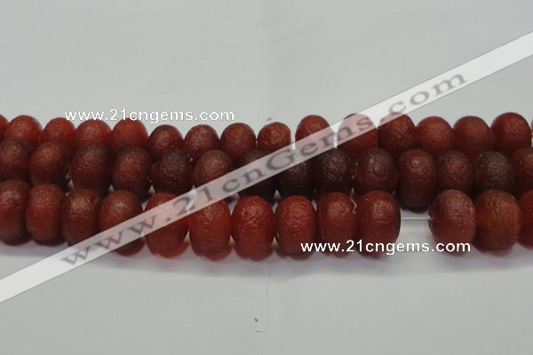 CAG6751 15 inches 12*16mm rondelle red pilates agate beads
