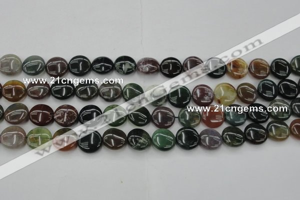 CAG6771 15.5 inches 14mm flat round Indian agate beads wholesale