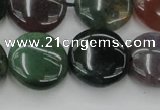 CAG6773 15.5 inches 18mm flat round Indian agate beads wholesale