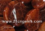 CAG678 15.5 inches 18*25mm twisted oval natural fire agate beads