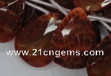 CAG680 15.5 inches 22*30mm faceted teardrop natural fire agate beads