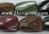 CAG6815 15.5 inches 18*25mm faceted & twisted rectangle Indian agate beads