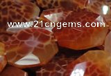 CAG682 15.5 inches 22*30mm faceted freeform natural fire agate beads