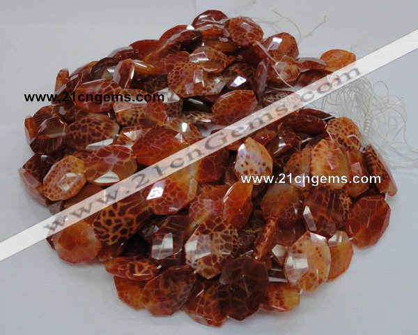 CAG682 15.5 inches 22*30mm faceted freeform natural fire agate beads