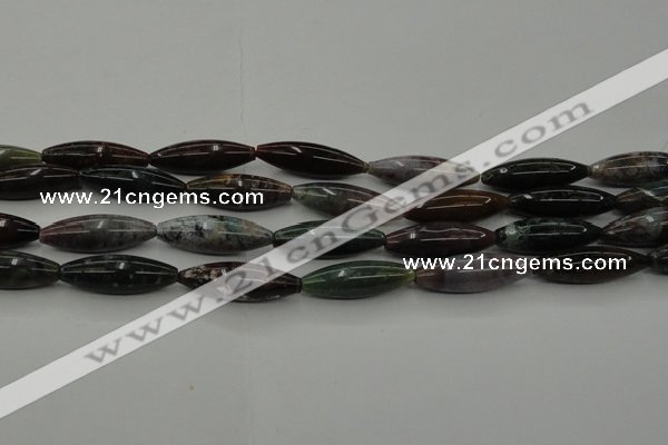 CAG6830 15.5 inches 10*30mm rice Indian agate beads wholesale