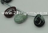 CAG6839 Top drilled 10*14mm flat teardrop Indian agate beads