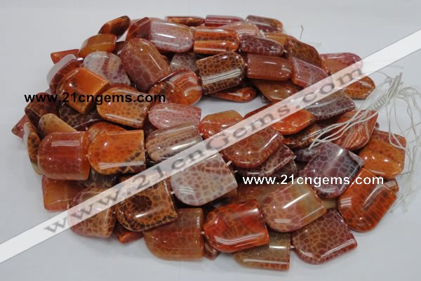 CAG684 15.5 inches 25*30mm freeform natural fire agate beads