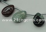 CAG6840 Top drilled 12*16mm flat teardrop Indian agate beads