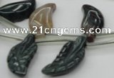 CAG6845 Top drilled 10*20mm carved leaf Indian agate beads