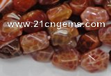 CAG687 15.5 inches 10*14mm nugget natural fire agate beads wholesale