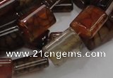 CAG688 15.5 inches 13*18mm rectangle dragon veins agate beads