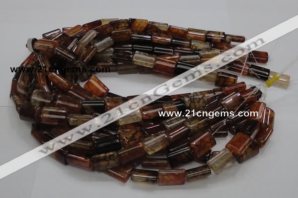 CAG688 15.5 inches 13*18mm rectangle dragon veins agate beads