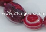 CAG6883 12*14mm - 25*30mm faceted drum dragon veins agate beads