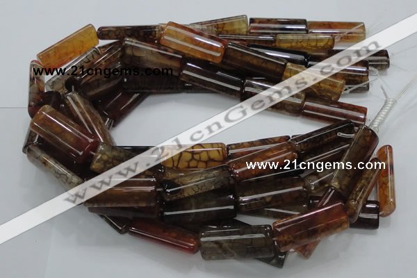 CAG689 15.5 inches 15*35mm rectangle dragon veins agate beads