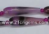 CAG6902 15.5 inches 10*40mm faceted teardrop line agate beads