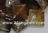 CAG691 15.5 inches 20*20mm rhombic dragon veins agate beads