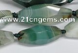 CAG6912 15.5 inches 13*35mm - 15*45mm faceted rice line agate beads