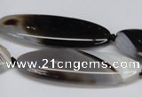 CAG6922 15.5 inches 20*55mm oval black line agate beads