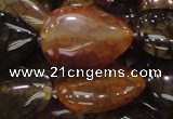 CAG695 15.5 inches 25*32mm flat teardrop dragon veins agate beads