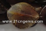 CAG697 15.5 inches 30*35mm freeform dragon veins agate beads