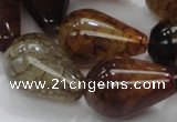 CAG698 15.5 inches 20*30mm teardrop dragon veins agate beads