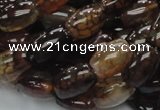 CAG699 15.5 inches 10*14mm rice dragon veins agate beads wholesale