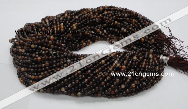 CAG701 15.5 inches 4mm round dragon veins agate beads wholesale