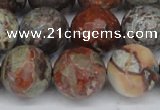 CAG7016 15.5 inches 16mm faceted round ocean agate gemstone beads